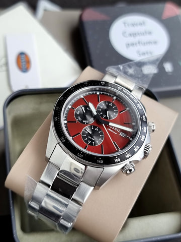 FOSSIL  Autocross Chronograph Quartz Red Dial Men's Watch Item No. BQ2895